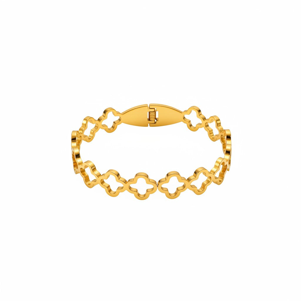 18K Gold Plated Floral Kada for Women