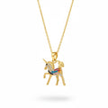 18K Gold Plated Rainbow Unicorn Pendant Necklace
