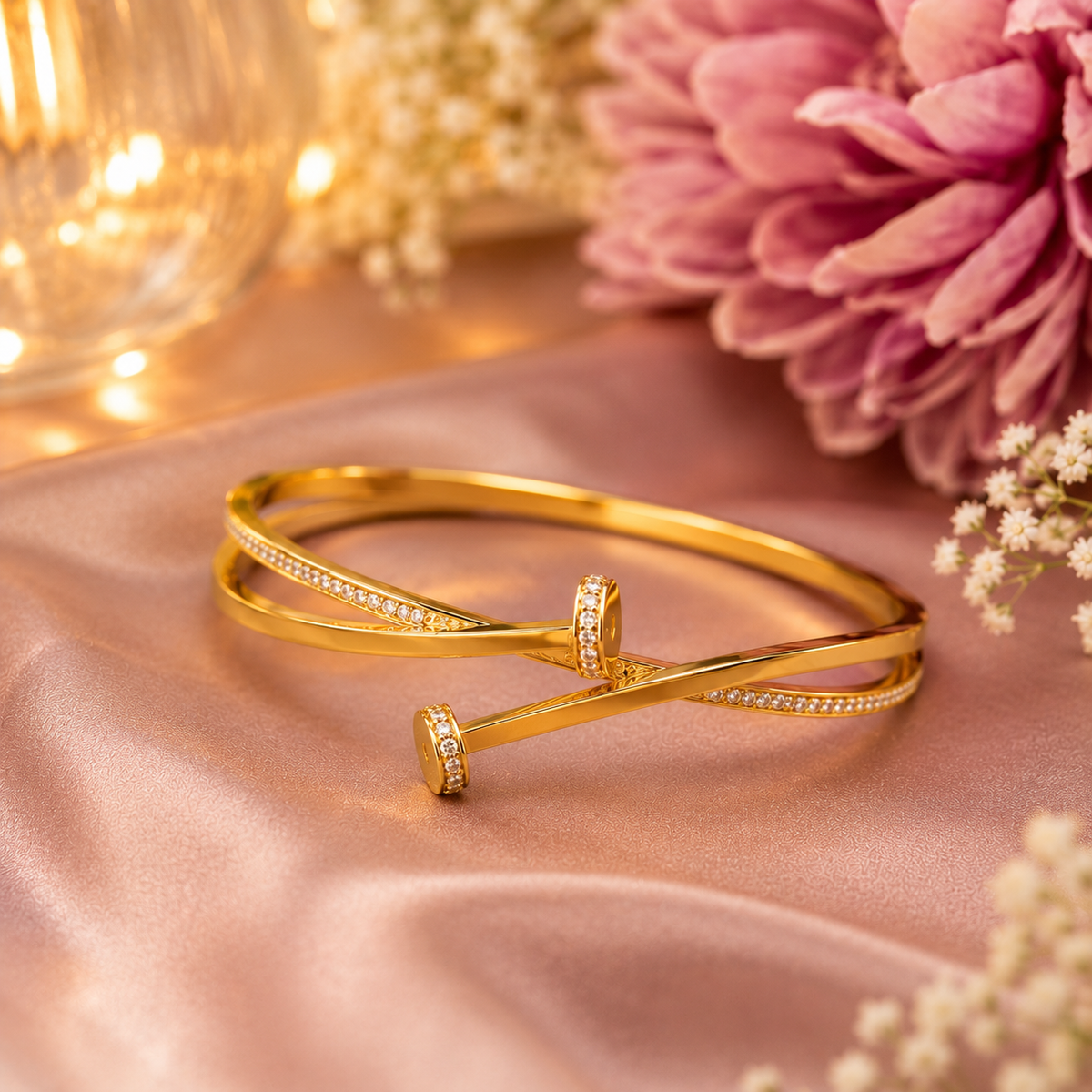 Twist Link Kada – 18K Gold Plated