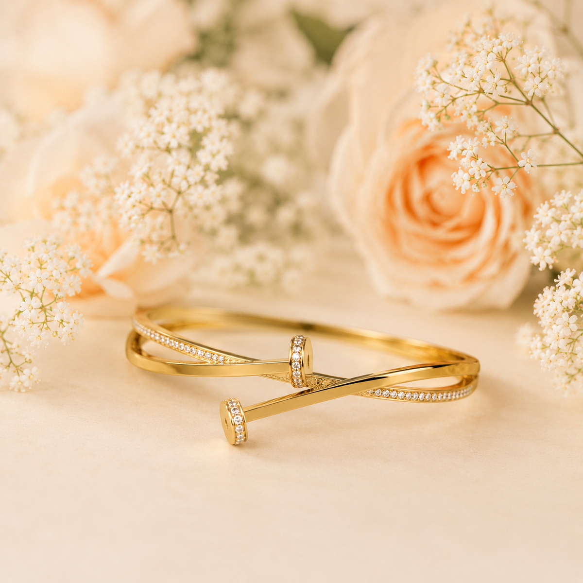 Twist Link Kada – 18K Gold Plated