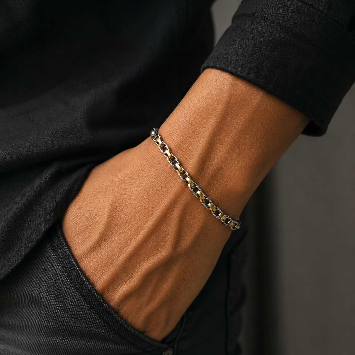 18K Gold Plated Men's Chain Bracelet