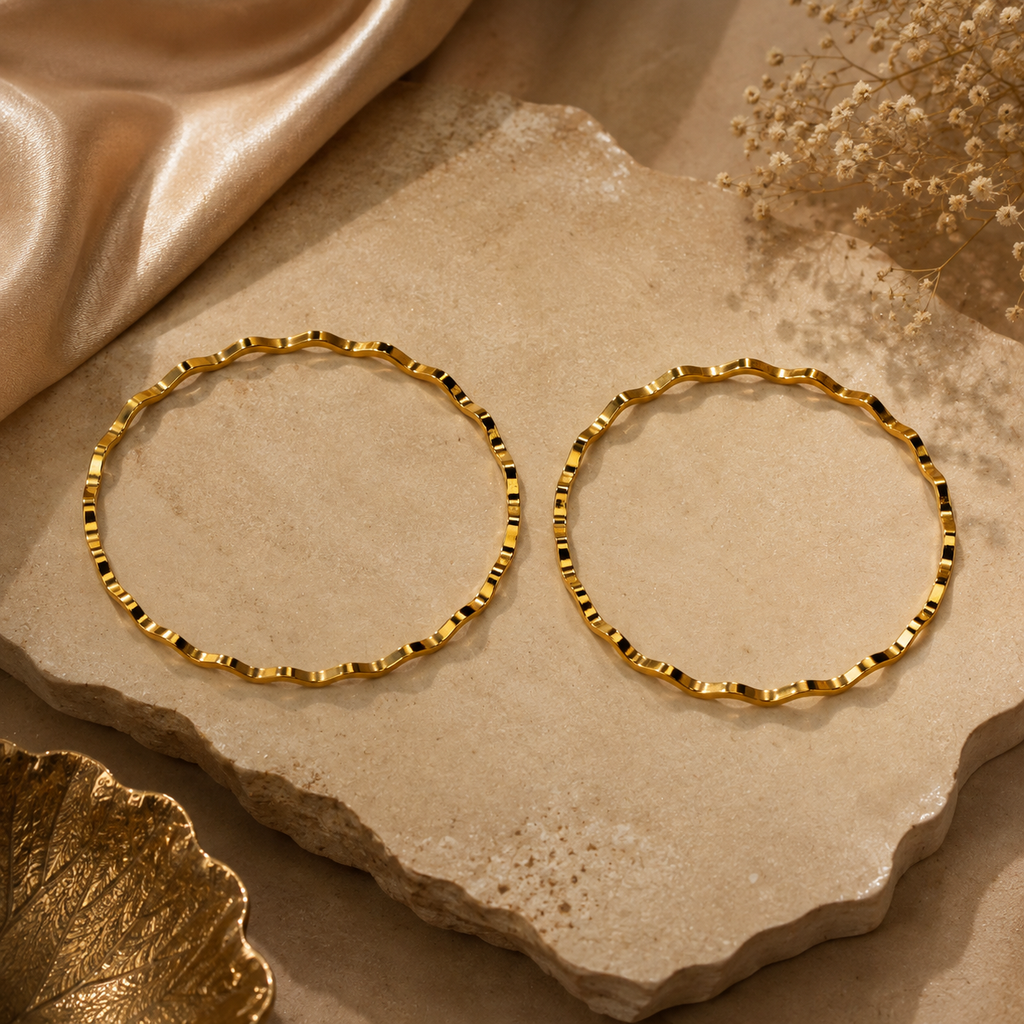 18K Gold Plated Women's Cuff Bangle
