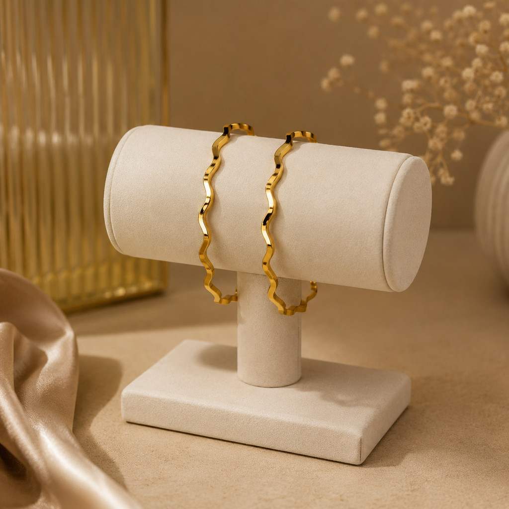 18K Gold Plated Women's Cuff Bangle