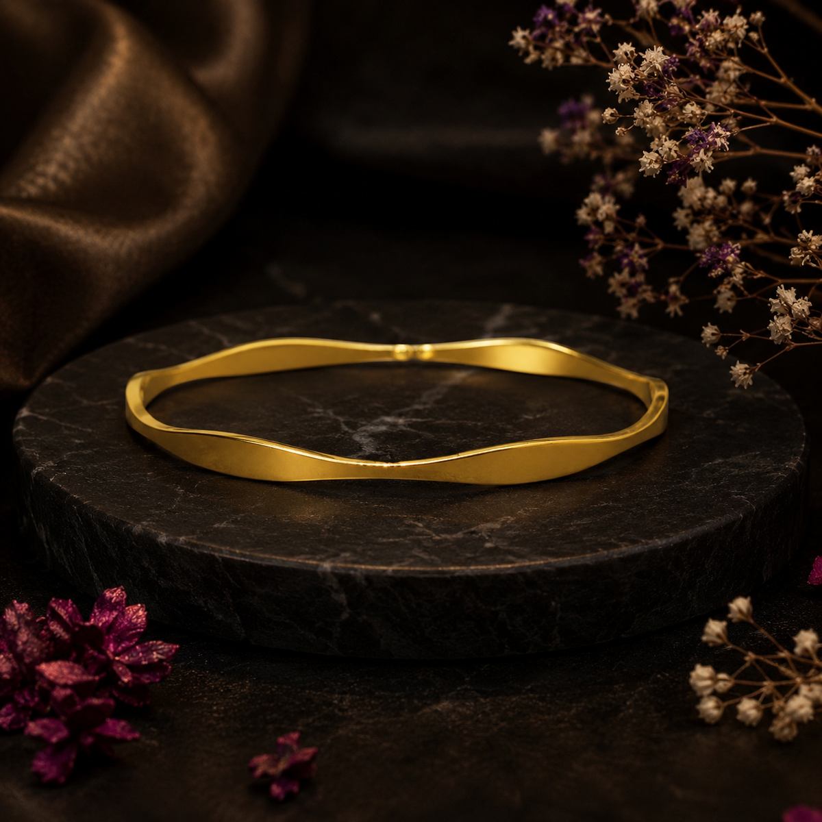 18K Gold Plated Minimalist Bangle for Women
