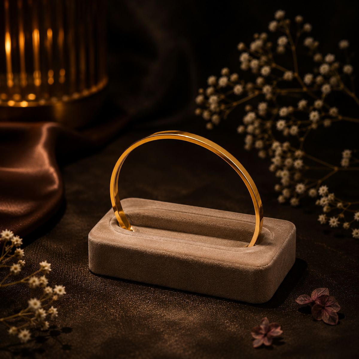 18K Gold Plated Minimalist Bangle for Women