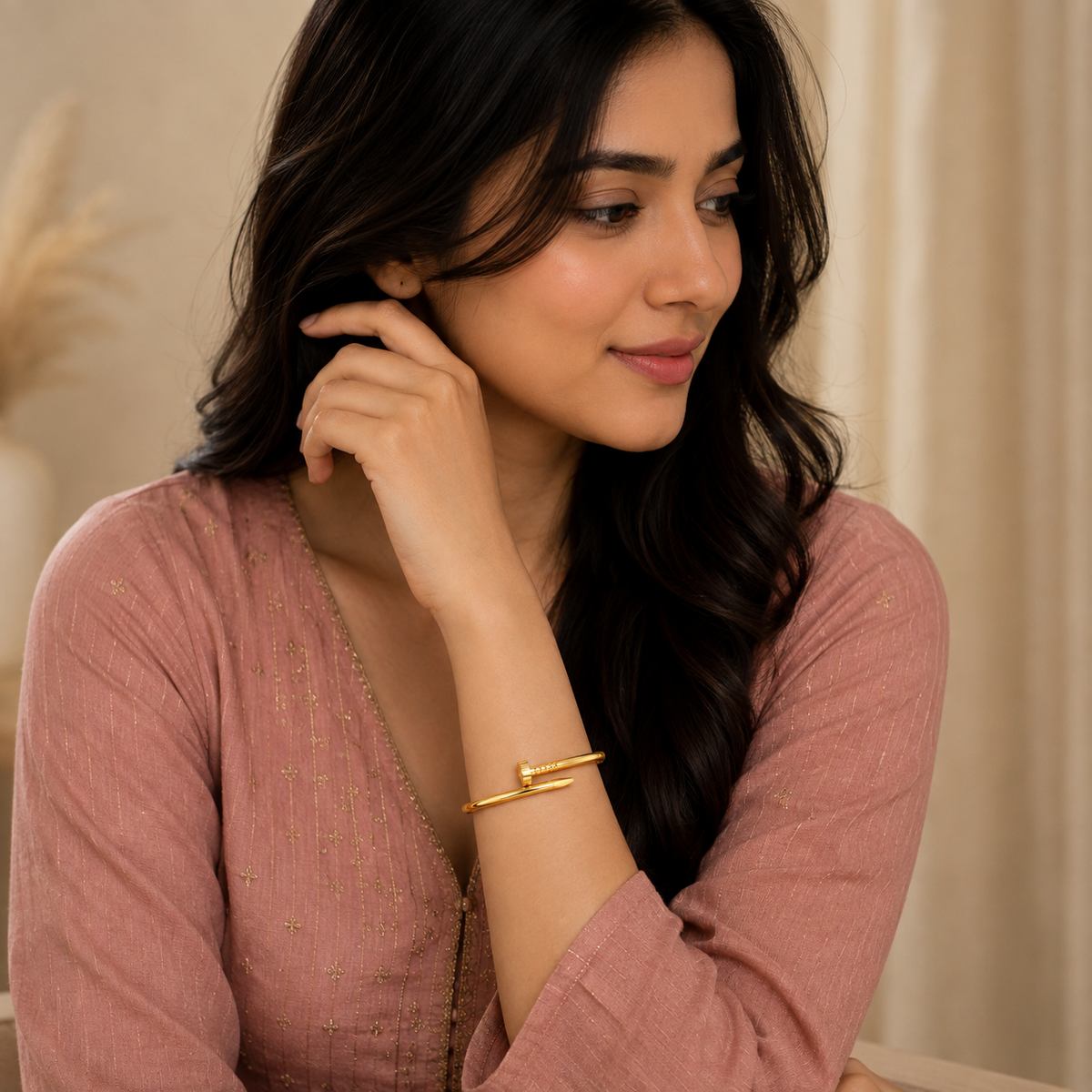 18K Gold Plated Open Kada for Women