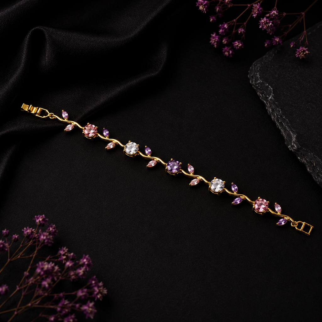 18K Gold Plated Multicolor Stone Bracelet