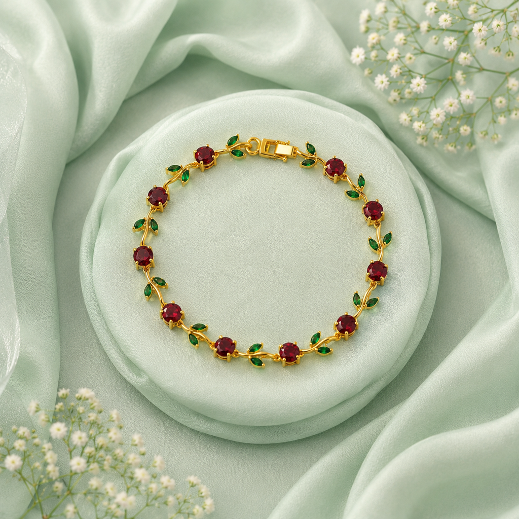 18K Gold Plated Multicolor Beaded Bracelet