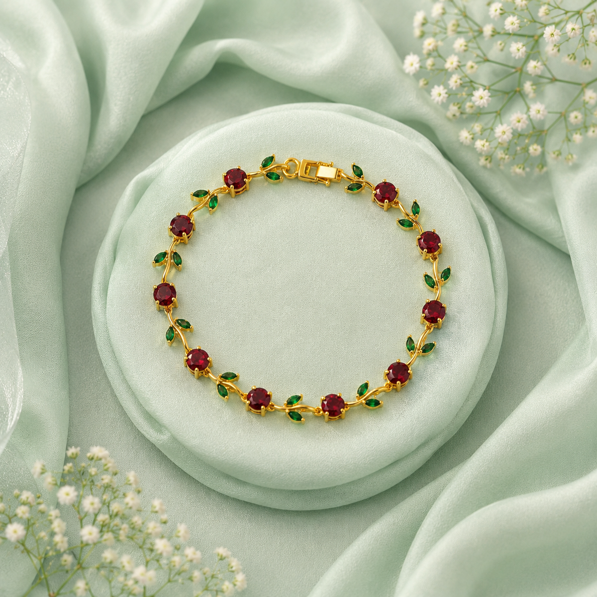 18K Gold Plated Multicolor Beaded Bracelet