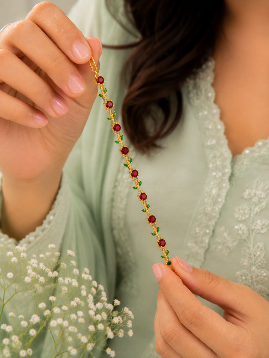 18K Gold Plated Multicolor Beaded Bracelet