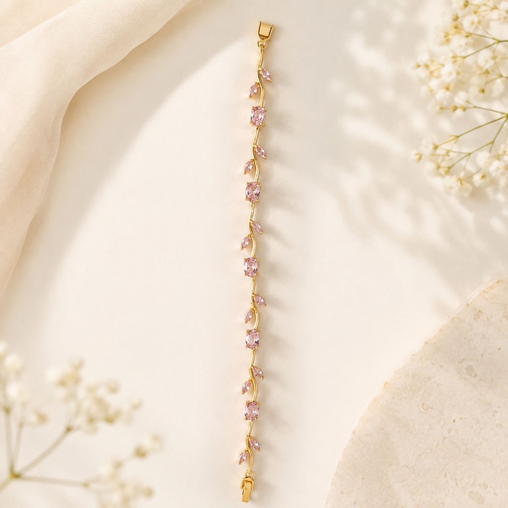 Elegant 18K Gold Plated Beaded Bracelet