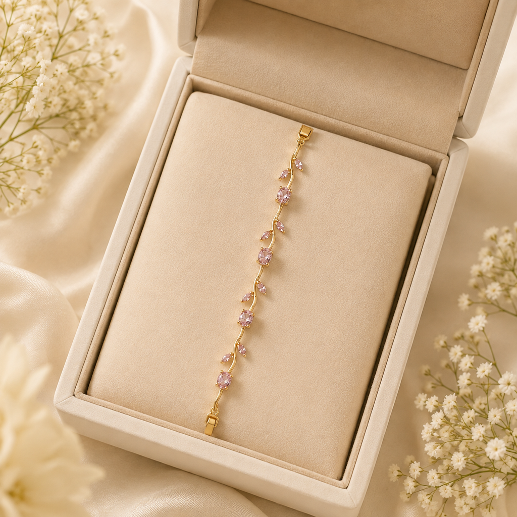 Elegant 18K Gold Plated Beaded Bracelet