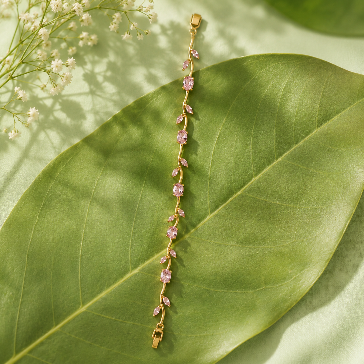 Elegant 18K Gold Plated Beaded Bracelet