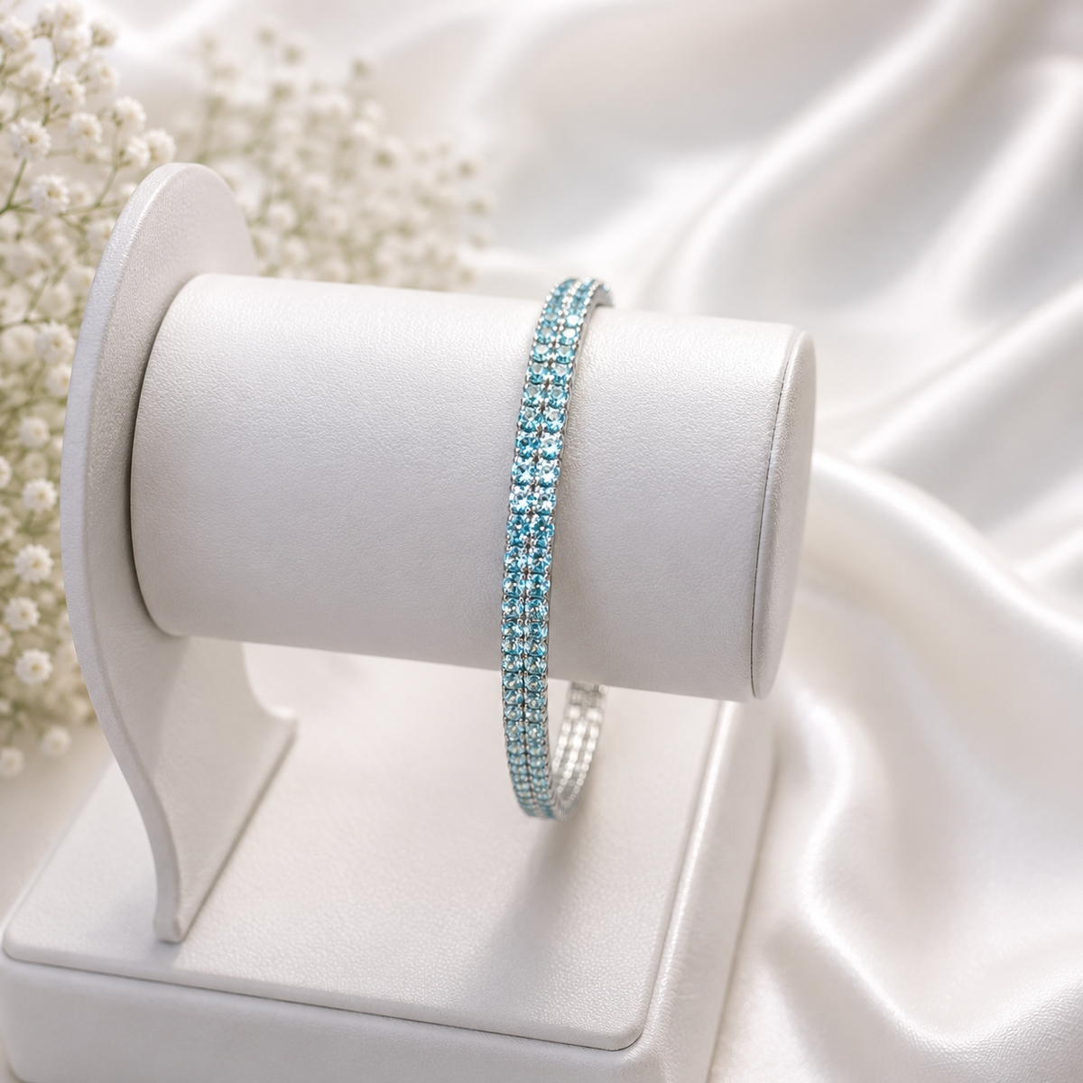 Blue Crystal Tennis Bracelet for Women