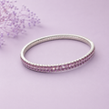 Rose Pink Crystal Tennis Bracelet for Women