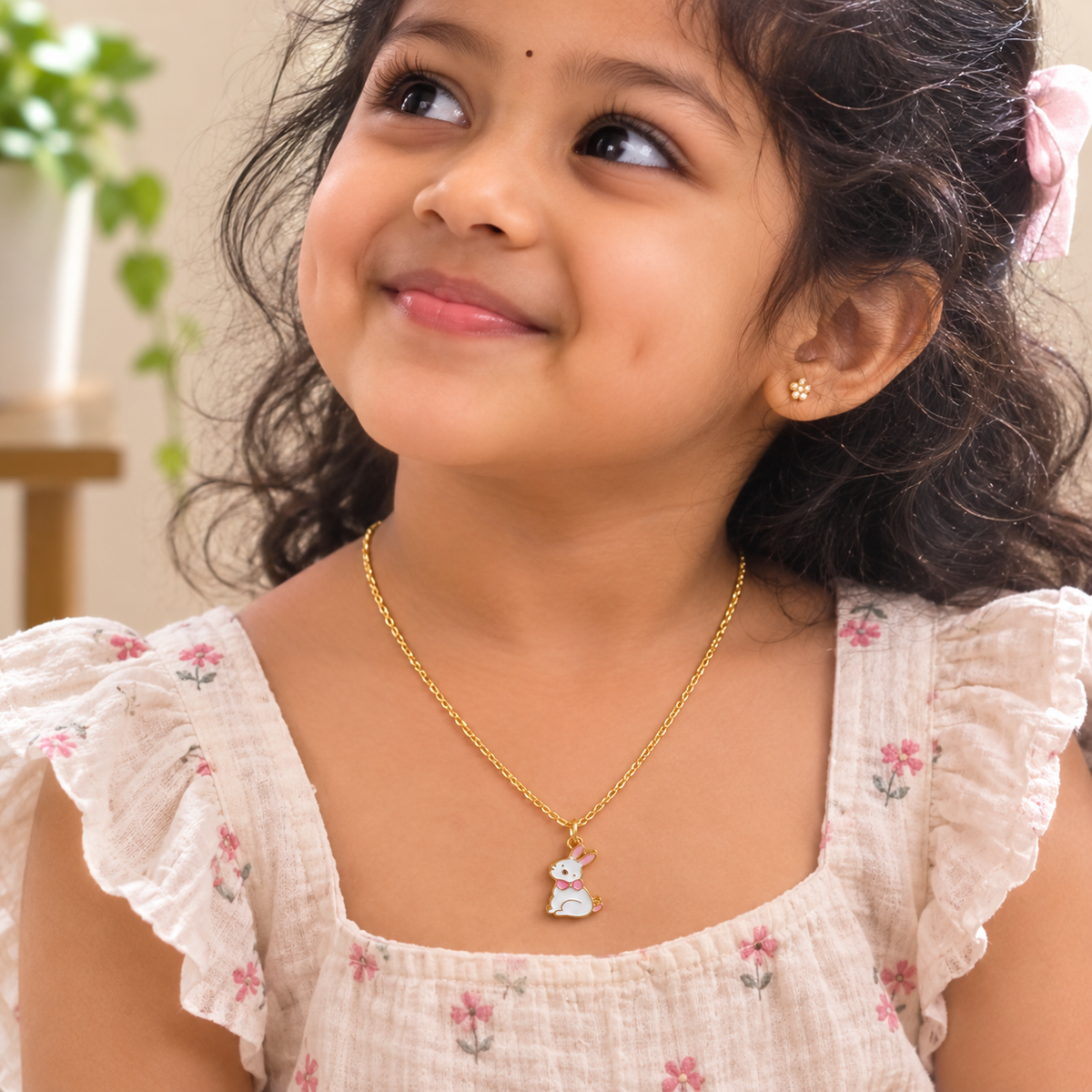 18K Gold Plated Cute Bunny Pendant Necklace