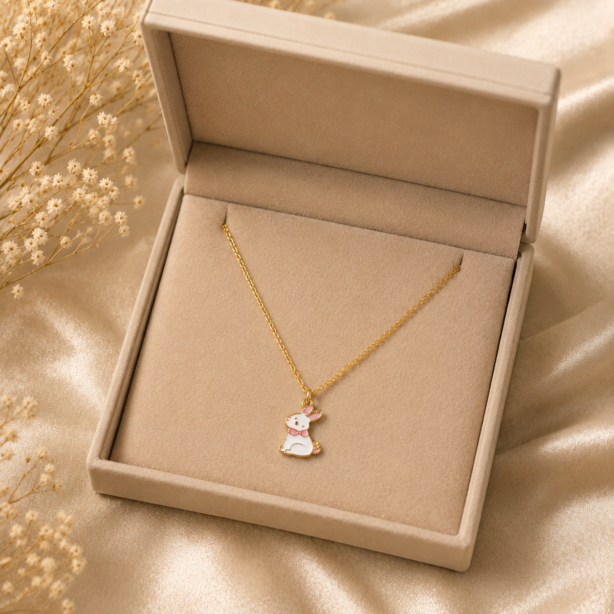 18K Gold Plated Cute Bunny Pendant Necklace