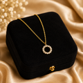 18K Gold Plated Crystal Circle Pendant Necklace