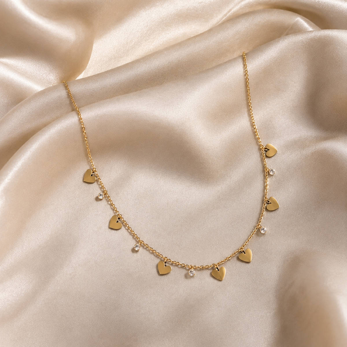 Heart Charm Gold Plated Chain Necklace