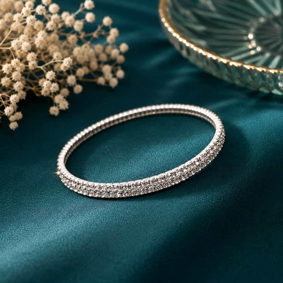 Crystal Tennis Bracelet – Silver Finish