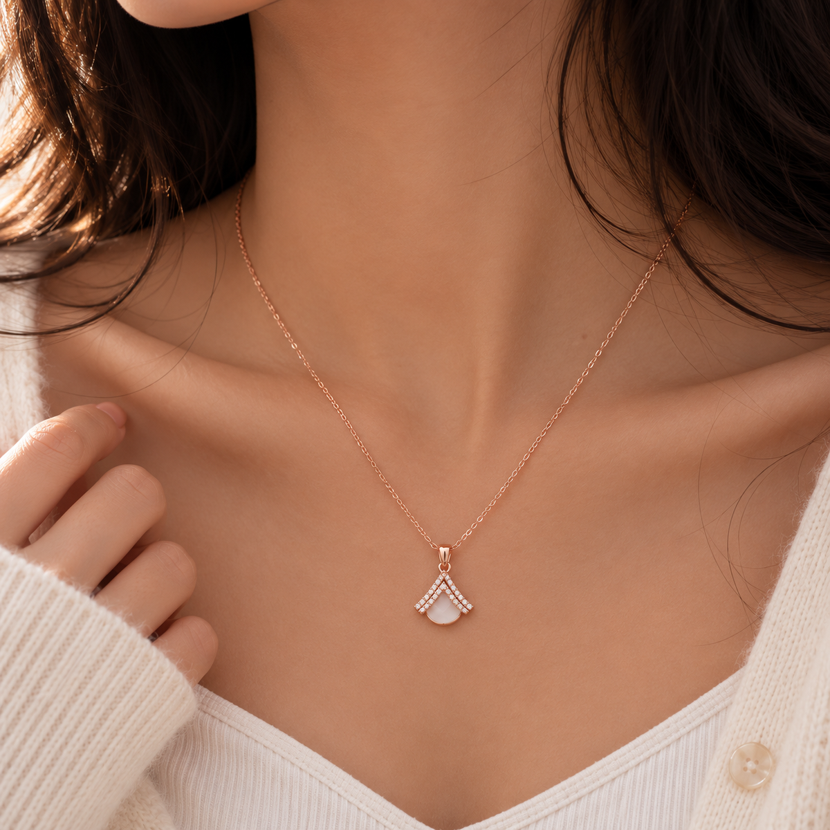 Rose Gold Initial Pendant Necklace