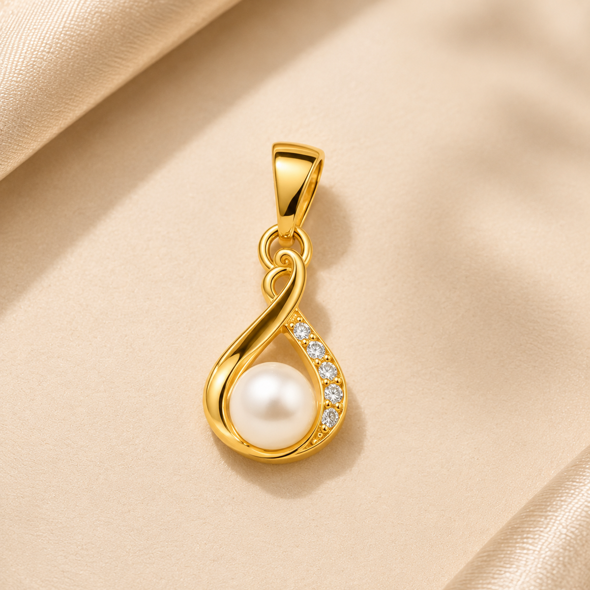 18K Gold Plated Pearl Drop Pendant Necklace