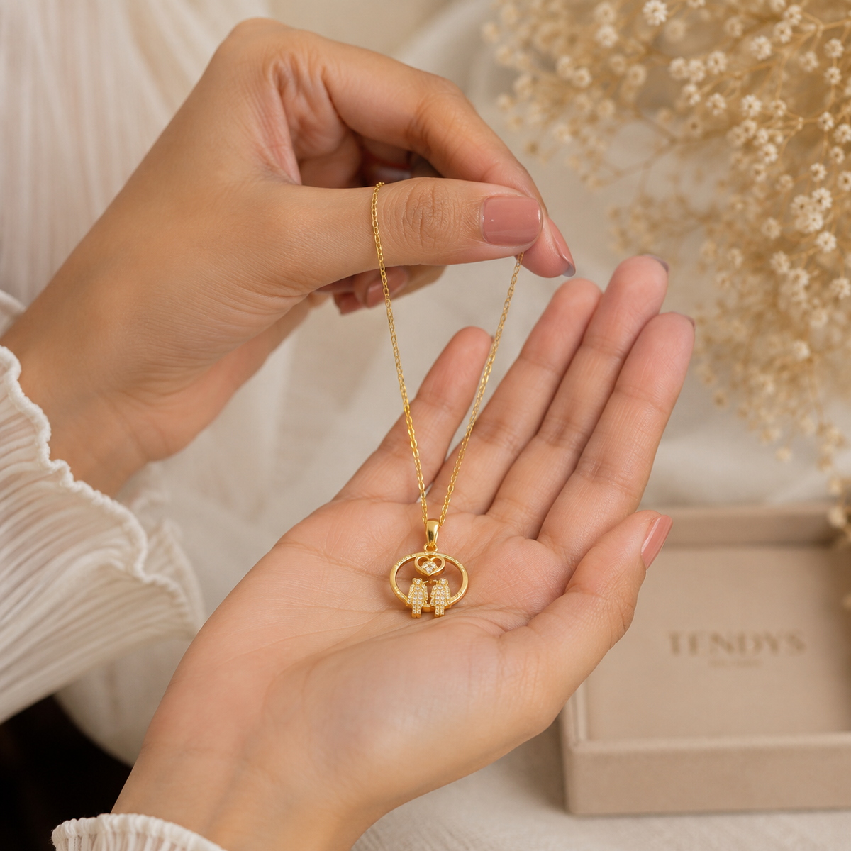 18K Gold Plated Angel Heart Pendant Necklace