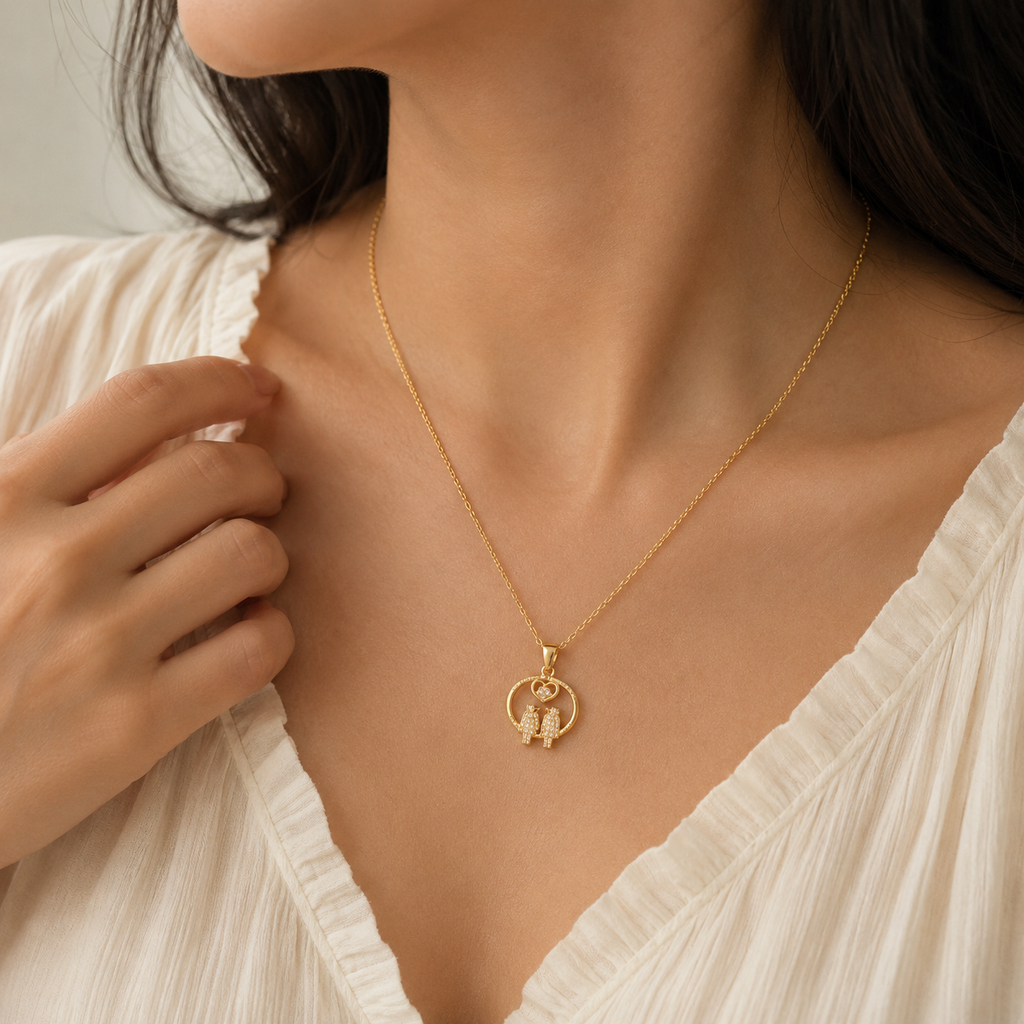 18K Gold Plated Angel Heart Pendant Necklace