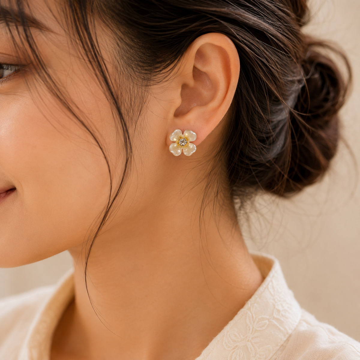 Clear Flower Stud Earrings – Crystal Centre
