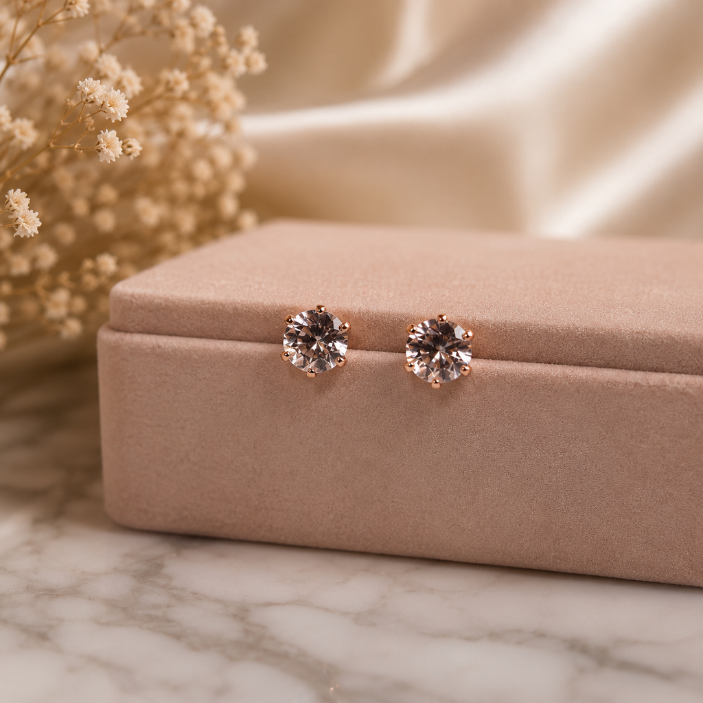 18K Rose Gold Plated 7 Days Earrings Set for Women