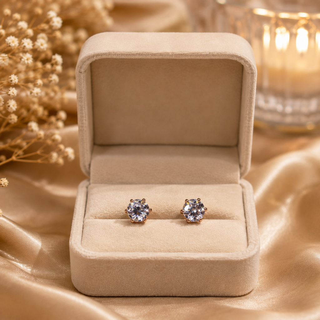 18K Rose Gold Plated 7 Days Earrings Set for Women