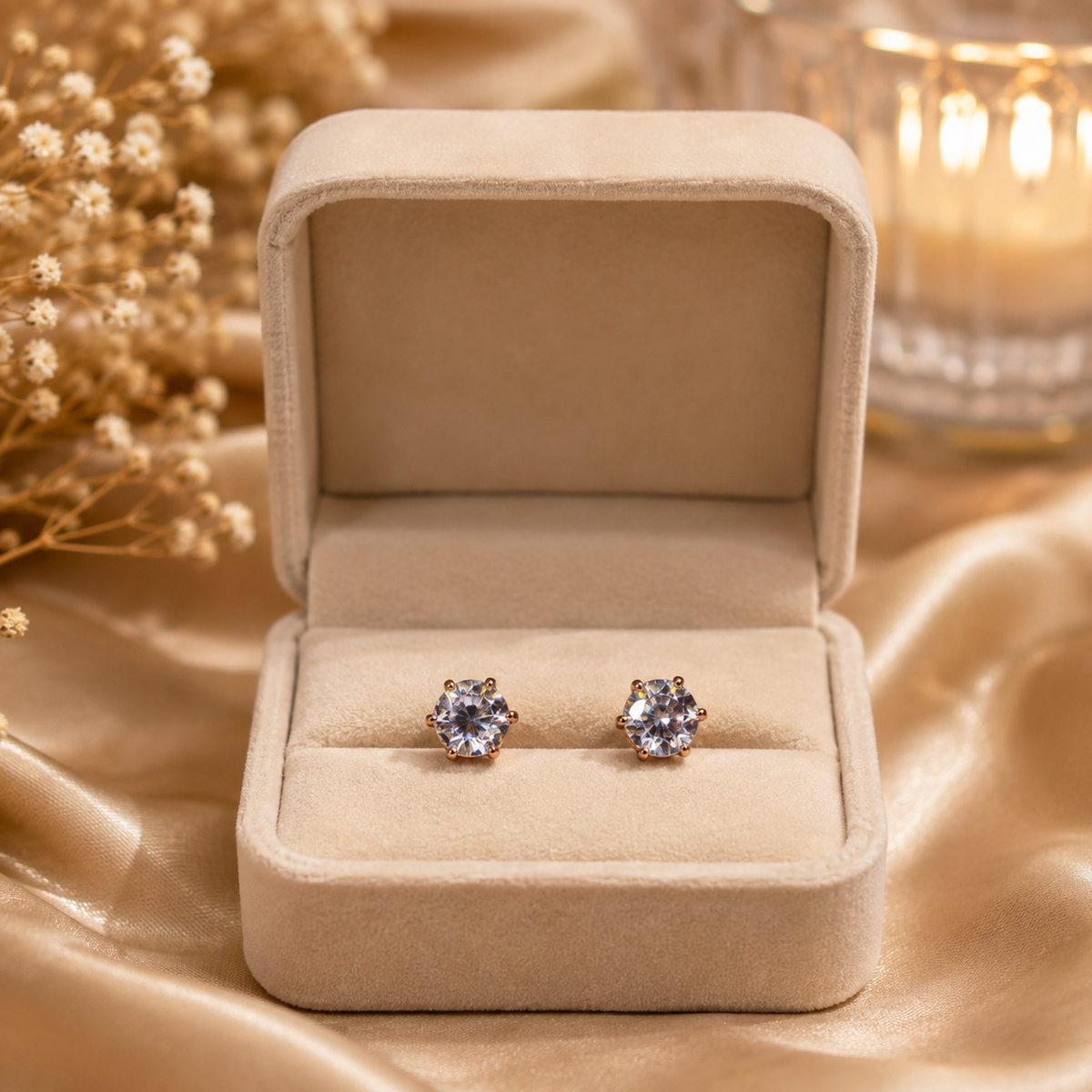 18K Rose Gold Plated 7 Days Earrings Set for Women