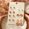 18K Rose Gold Plated 7 Days Earrings Set for Women