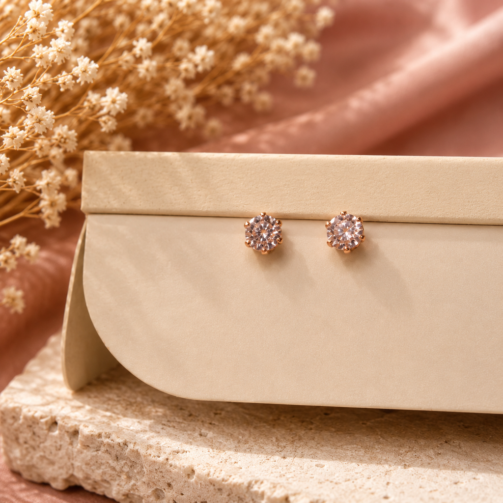 18K Rose Gold Plated 7 Days Earrings Set for Women