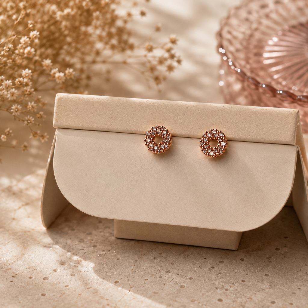18K Rose Gold Plated 7 Days Earrings Set for Women