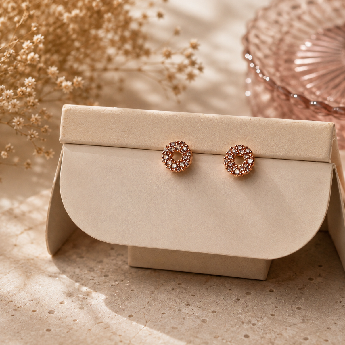 18K Rose Gold Plated 7 Days Earrings Set for Women