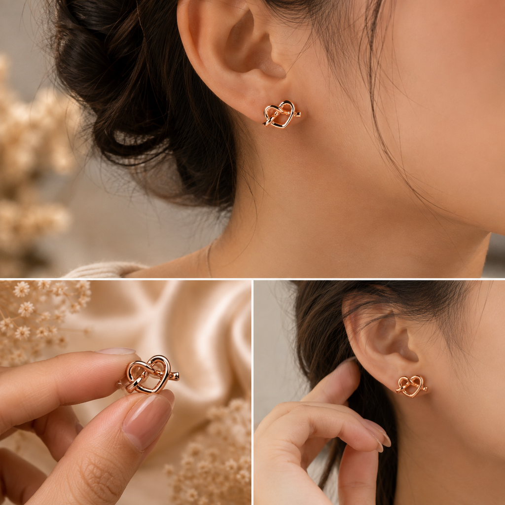 18K Rose Gold Plated 7 Days Earrings Set for Women
