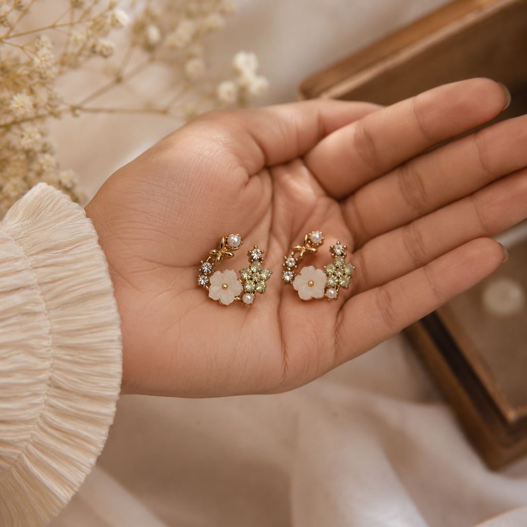 18K Gold Plated 7 Days Earrings Set for Women
