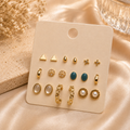 18K Gold Plated Earrings Set for Women – 10 Pair Fashion Jewellery Collection