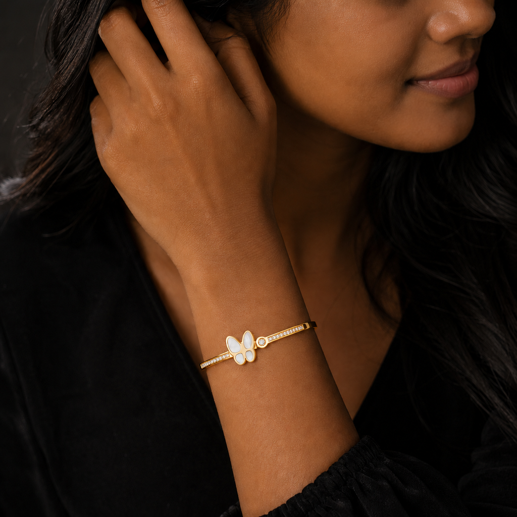18K Gold Plated Butterfly Kada for Women