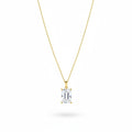 18K Gold Plated Crystal Rectangle Pendant Necklace