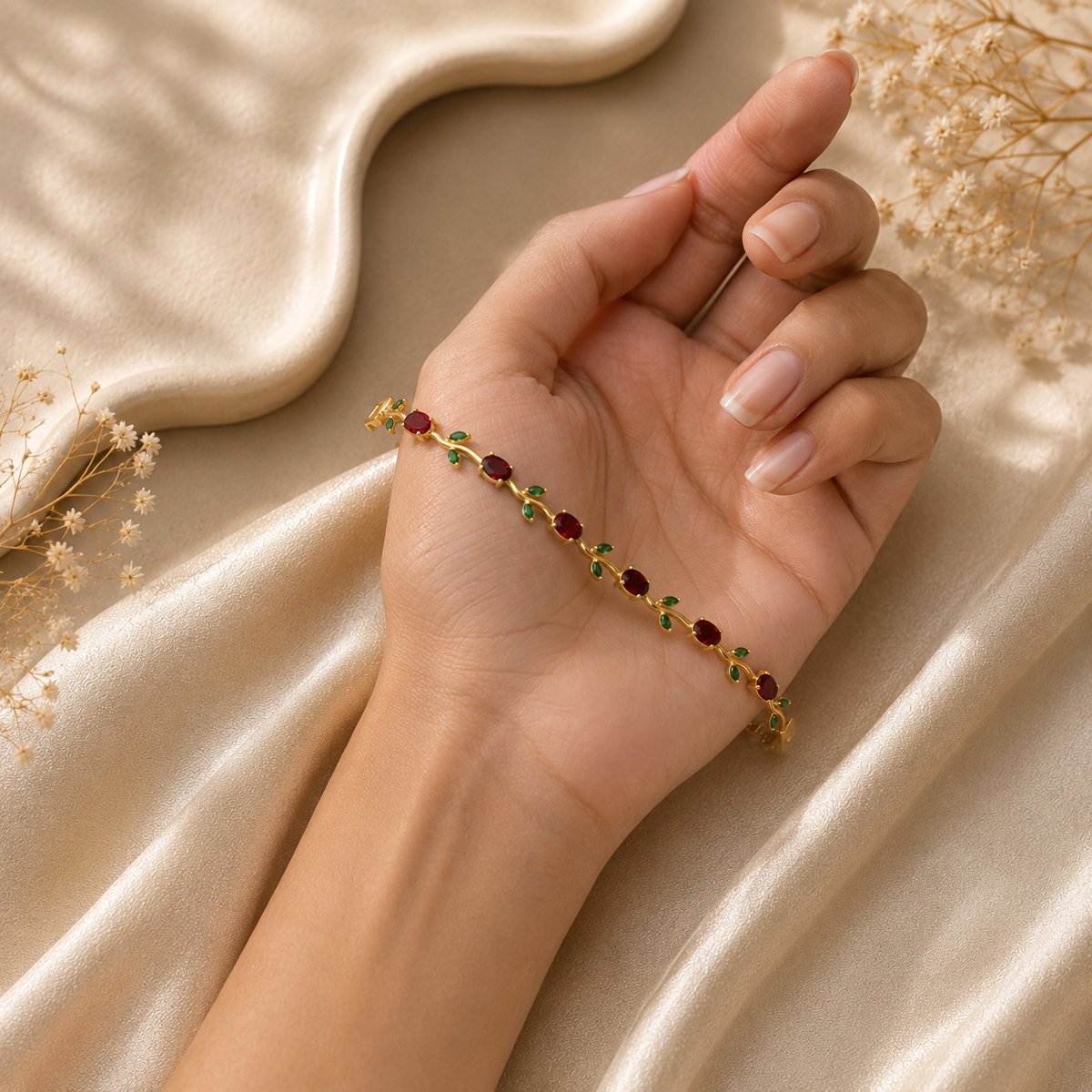 18K Gold Plated Multicolor Beaded Bracelet