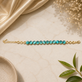 18K Gold Plated Turquoise Beaded Bracelet