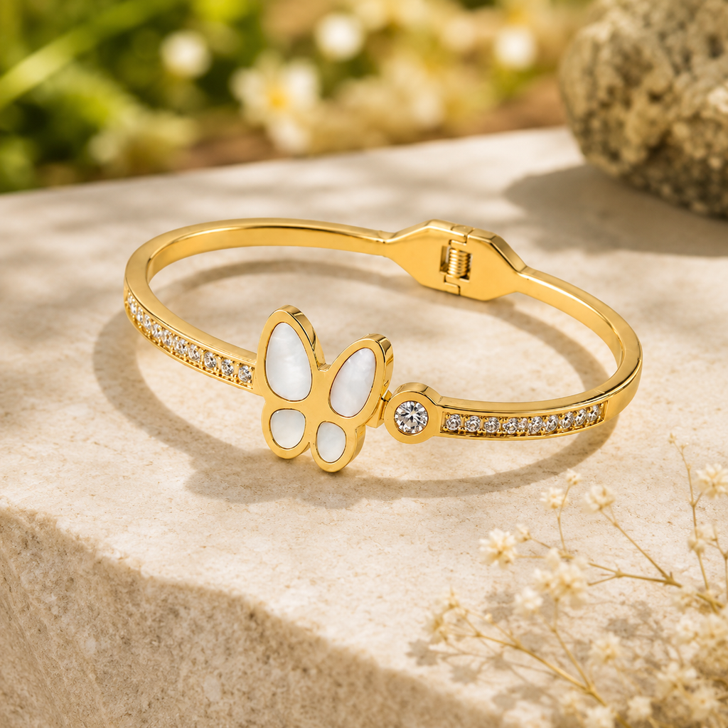 18K Gold Plated Butterfly Kada for Women