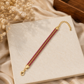 18K Gold Plated Pink Stone Bracelet for Women – Elegant Beaded Chain Bracelet