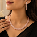 Rose Gold Plated Necklace & Earrings Set