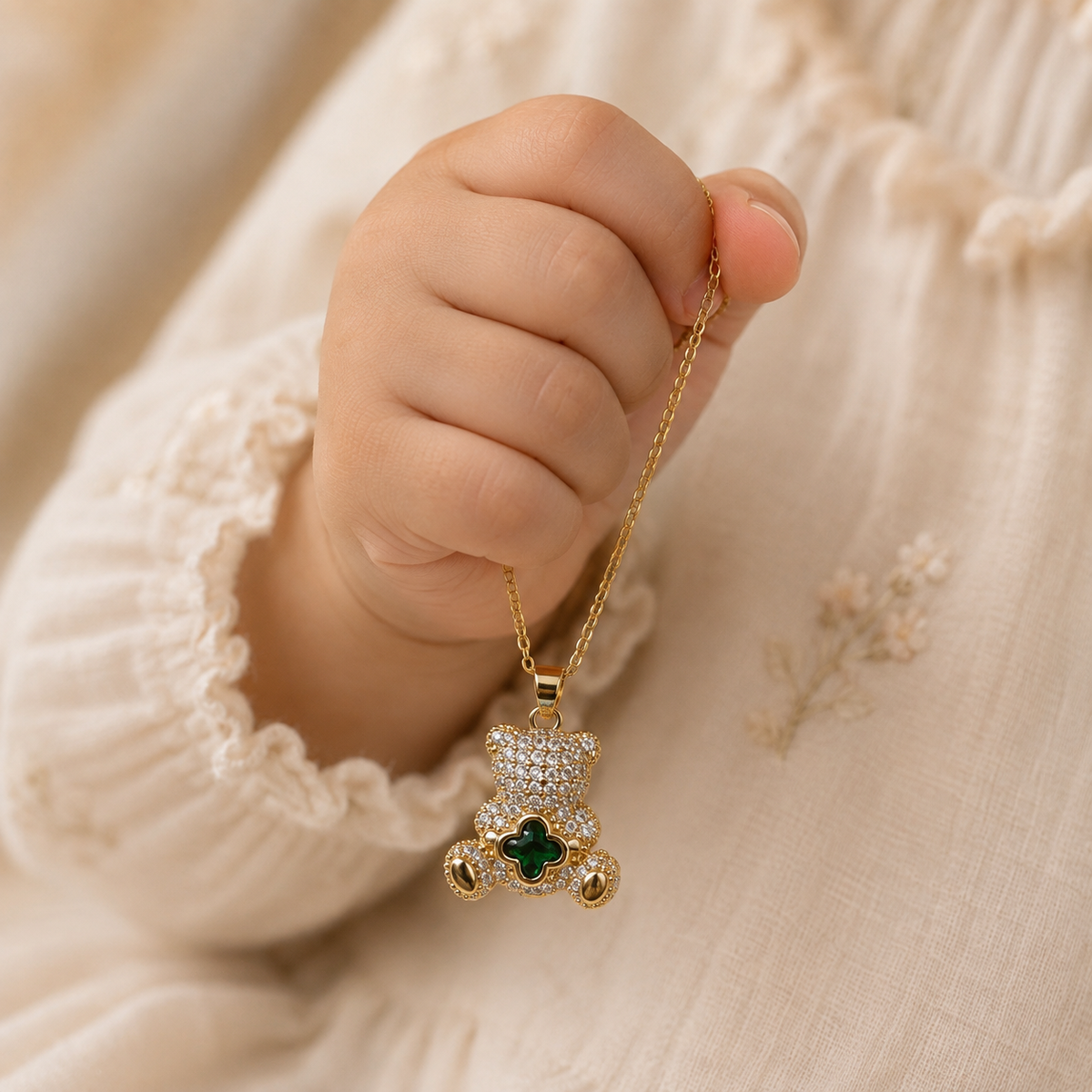 18K Gold Plated Teddy Bear Pendant Necklace