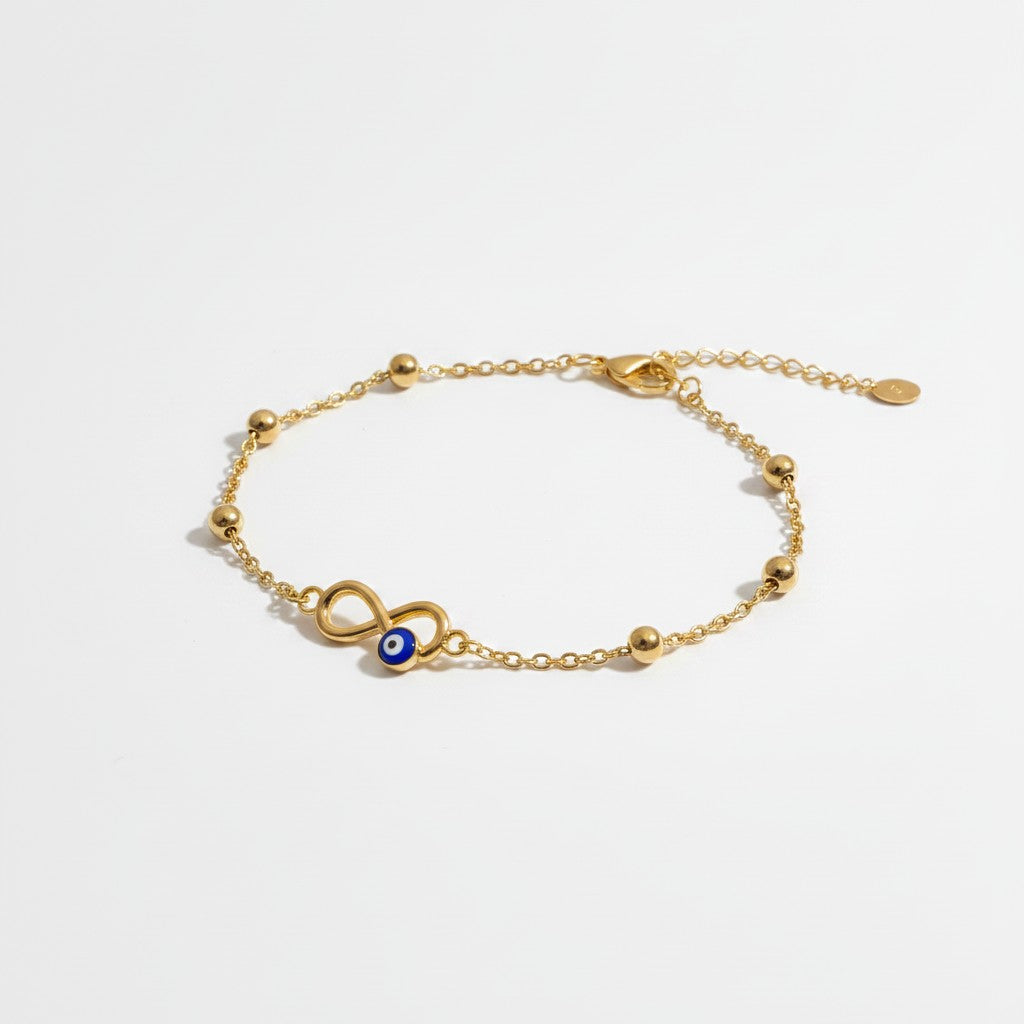18K Gold Plated Evil Eye Chain Bracelet