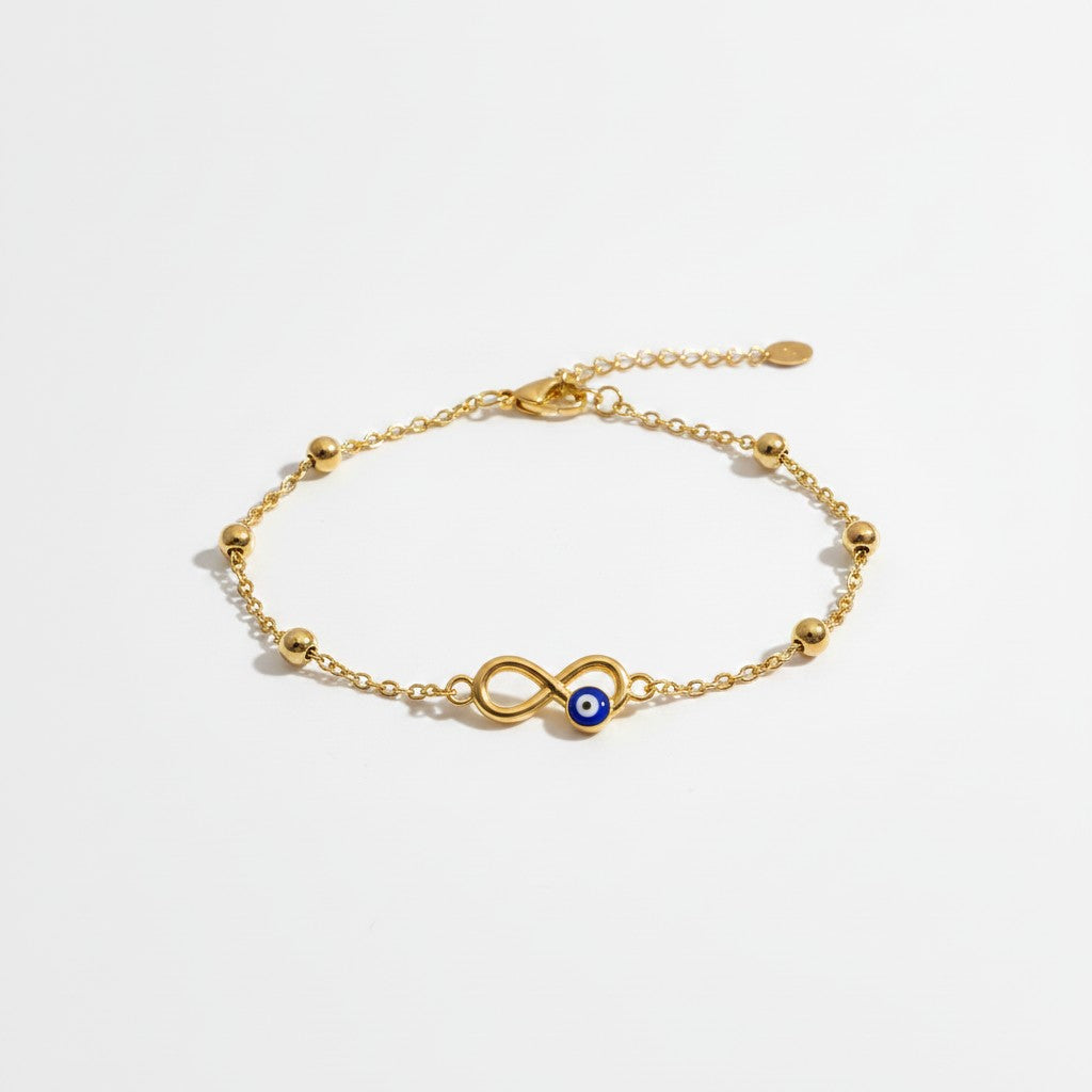 18K Gold Plated Evil Eye Chain Bracelet