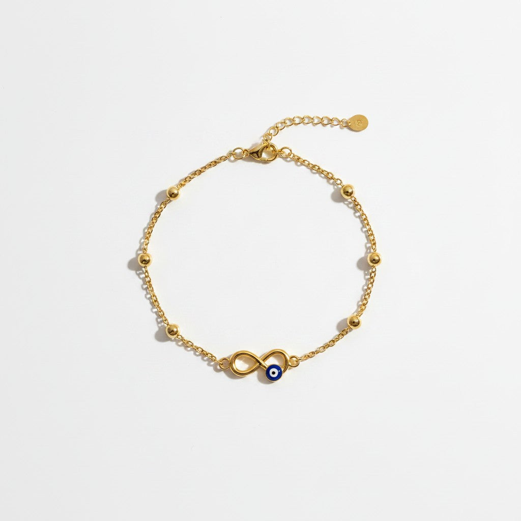 18K Gold Plated Evil Eye Chain Bracelet